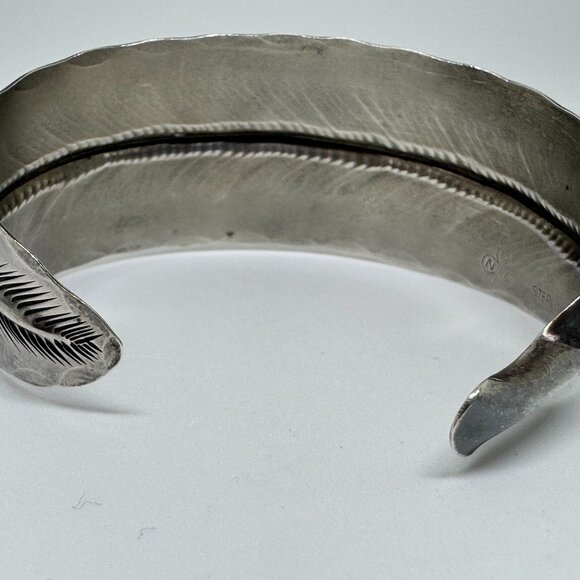 Sterling Silver Feather Cuff - Picture 4 of 6